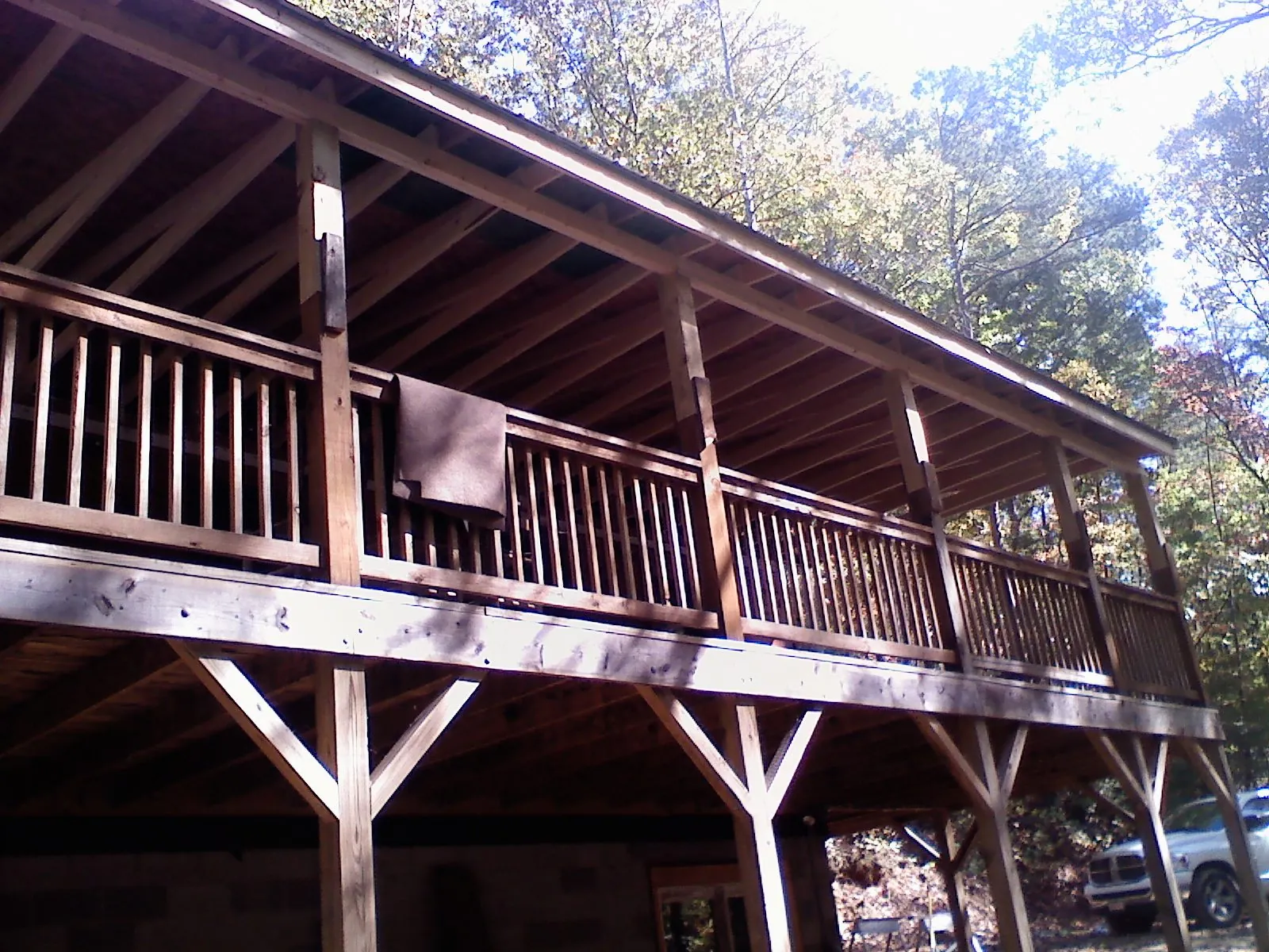 Timber framing under a new elevated porch and deck — Roof Leak Repair in Lavallette by Roofing Brothers